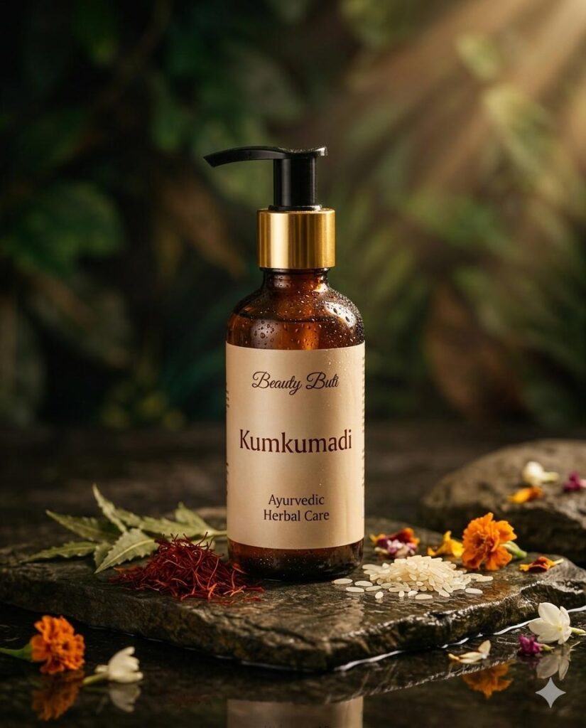 Best Ayurvedic Skincare Haircare Products for Naturally Glowing Skin, Beauty Buti Kumkumadi Ayurvedic Hair Care Oil with natural herbal ingredients